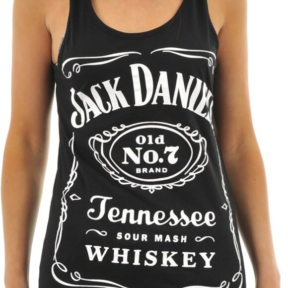Jack Daniels Tennessee Whiskey NEW Racerback Womens Tank Top in Black Size SM/MD - Picture 2 of 3